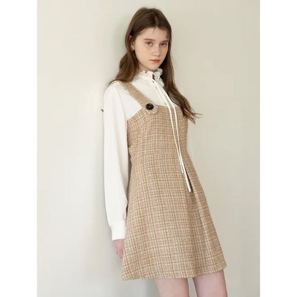 Zara Houndstooth Overall Mini Dress - Picture 3 of 10